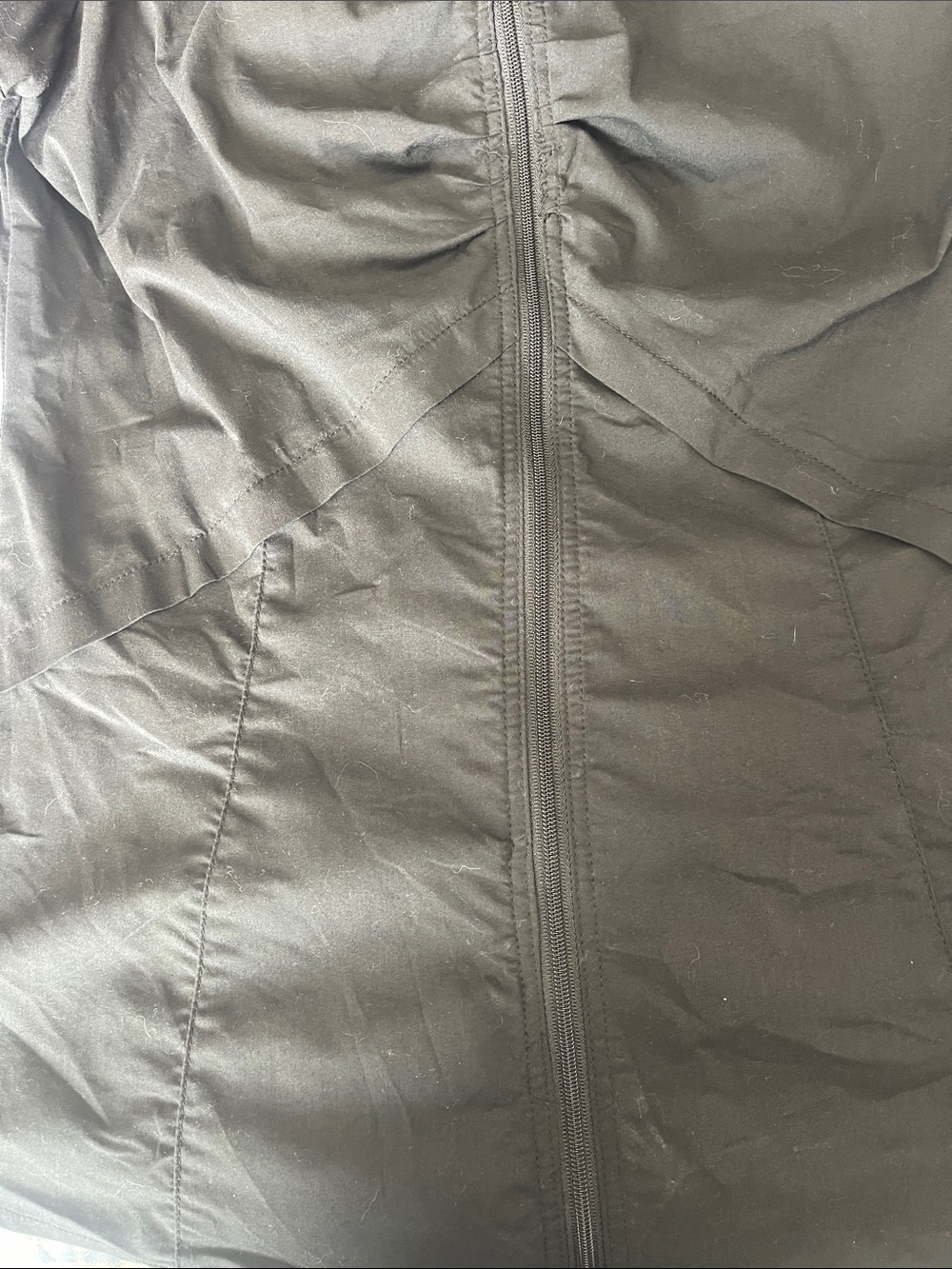 New York & Company Black Short Sleeve Zip Front Blouse - Picture 7 of 7